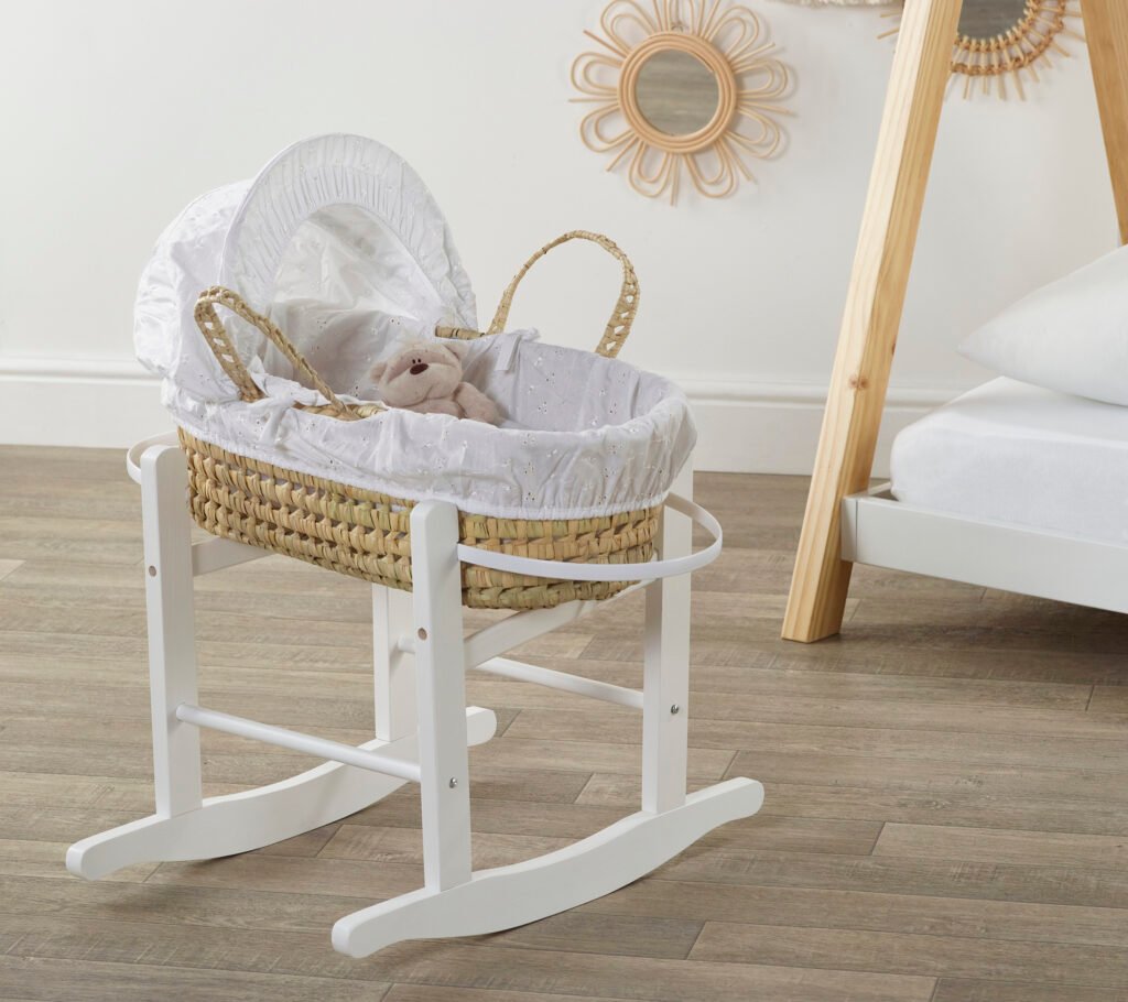 White Doll BA Palm Moses Basket