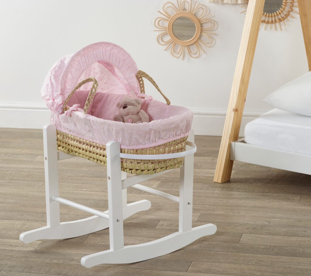 Pink Doll BA Palm Moses Basket