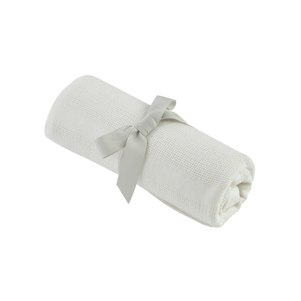Cream Bamboo Cellular Blanket
