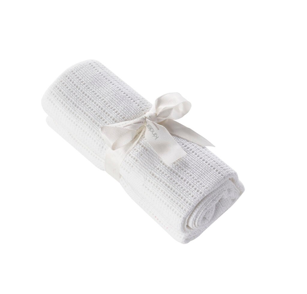 White Cotton Cellular Blanket