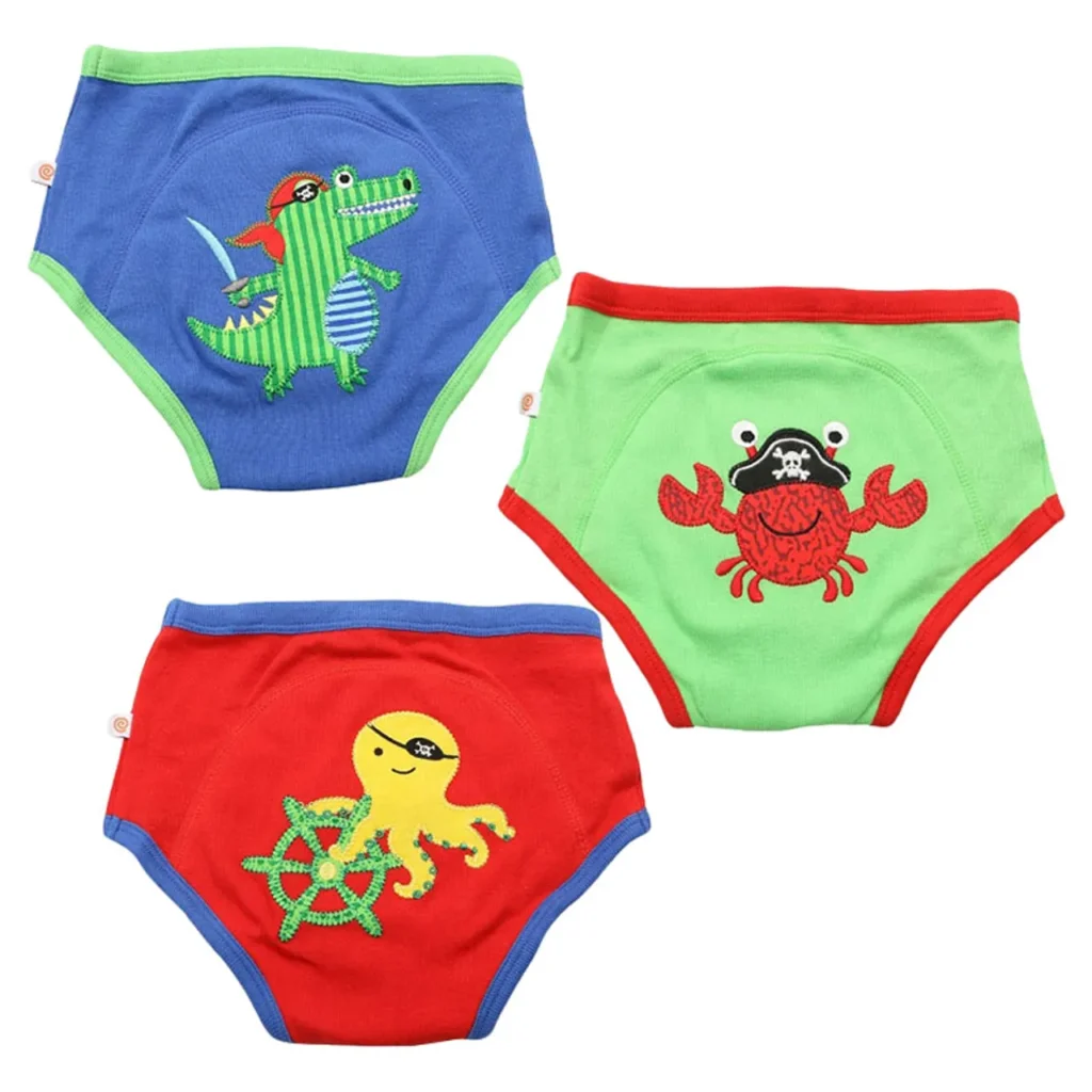 3 Piece Organic Potty Training Pants Set - Boys - Pirate Pals