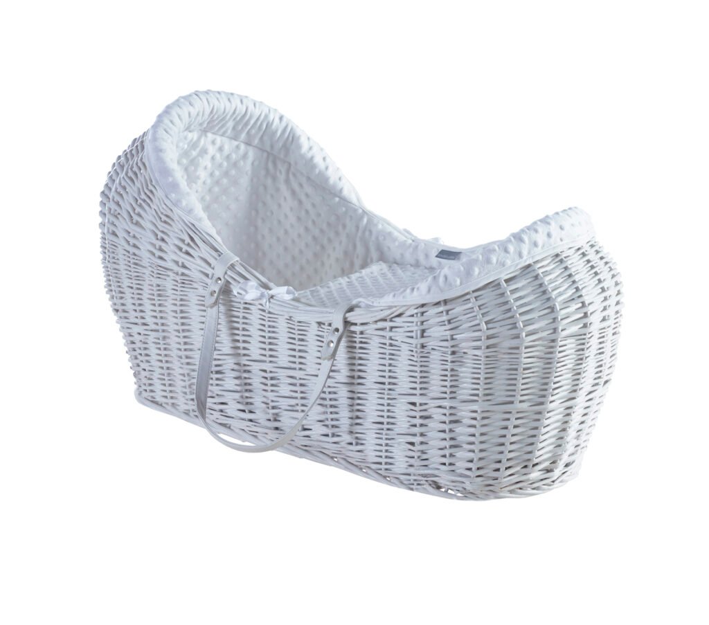 White Dimple White Pod Moses Basket