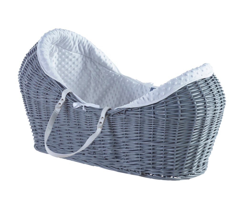 White Dimple Grey Pod Moses Basket