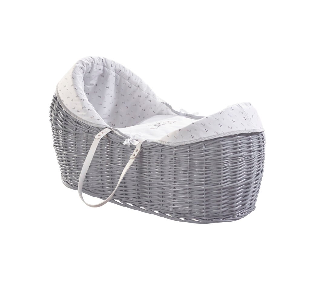 Sleepy Little Owl Grey Pod Moses Basket
