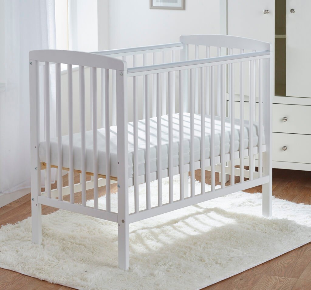 Sydney Compact Cot White with Spring Mattress