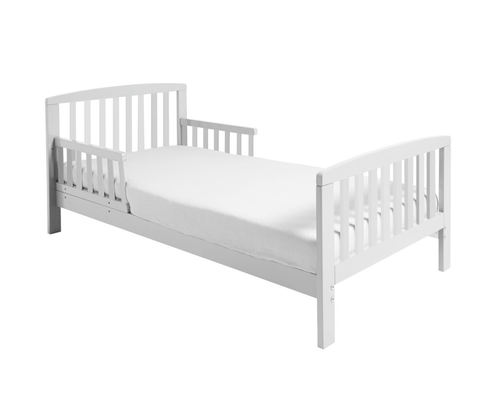 White Sydney Toddler Bed with Kinder Flow 140 x 70cm Mattress