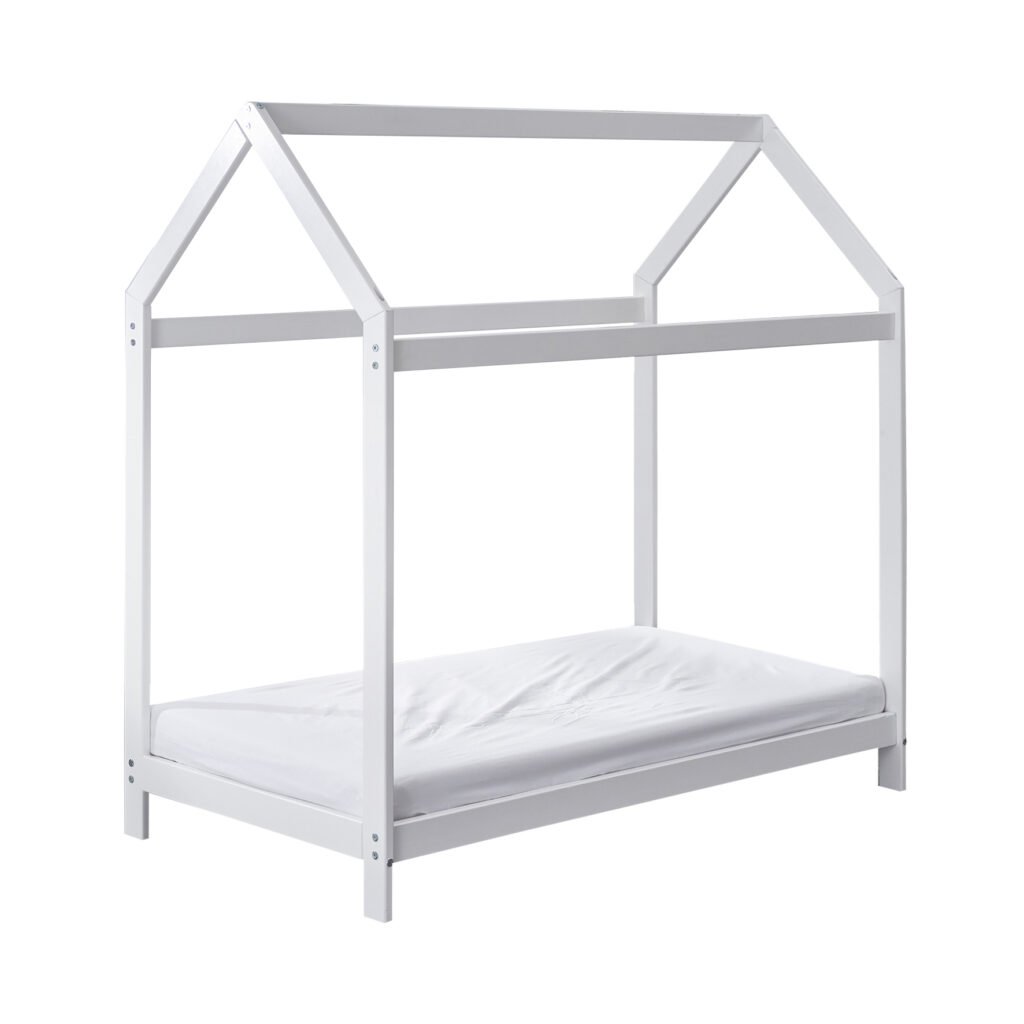 Harper Toddler Bed House White with Kinder Flow Mattress - Kids House Bed