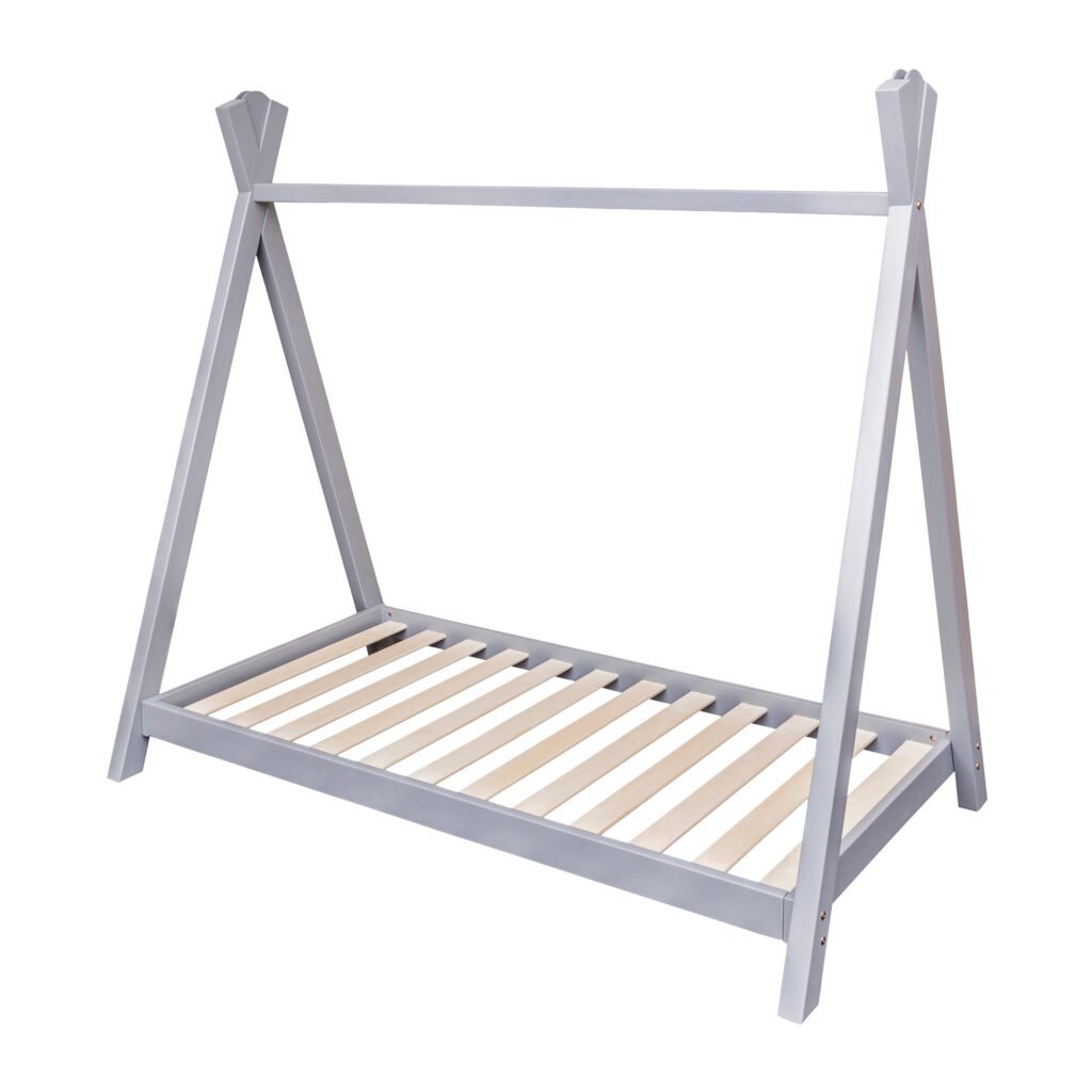 Teepee Toddler Bed Grey with KF Mattress