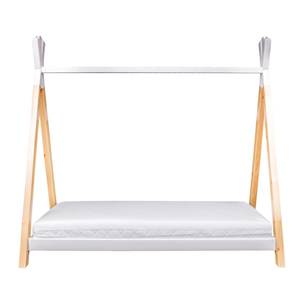 Teepee Toddler Bed Two-Tone with Spring Mattress