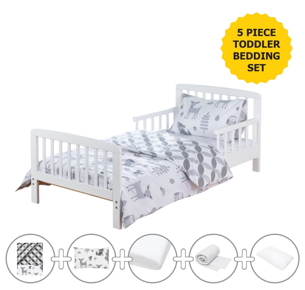 Woodland Tales 5Pc Toddler Bedding Set inc Pillow + Duvet