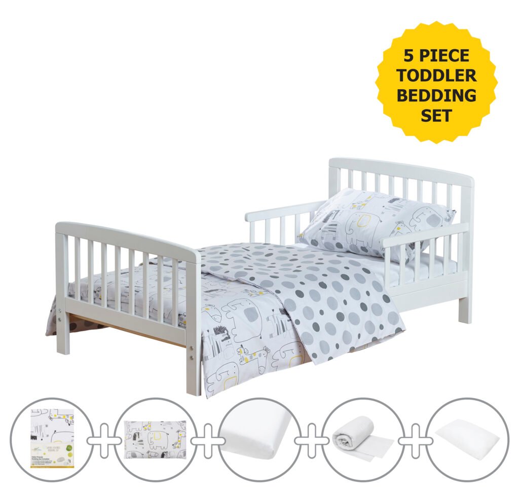 Safari Friends 5Pc Toddler Bedding Set inc Pillow + Duvet