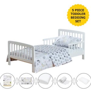 Safari Friends 5Pc Toddler Bedding Set inc Pillow + Duvet