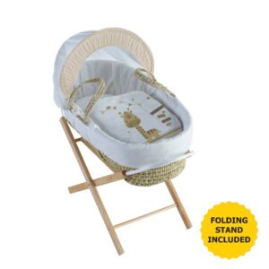Zoo Time Palm Moses Basket with Opal Folding Stand Natural
