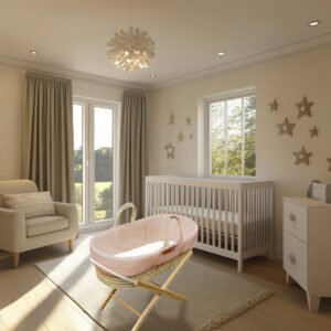 Cinnamon Spice Muslin Palm moses Basket Opal