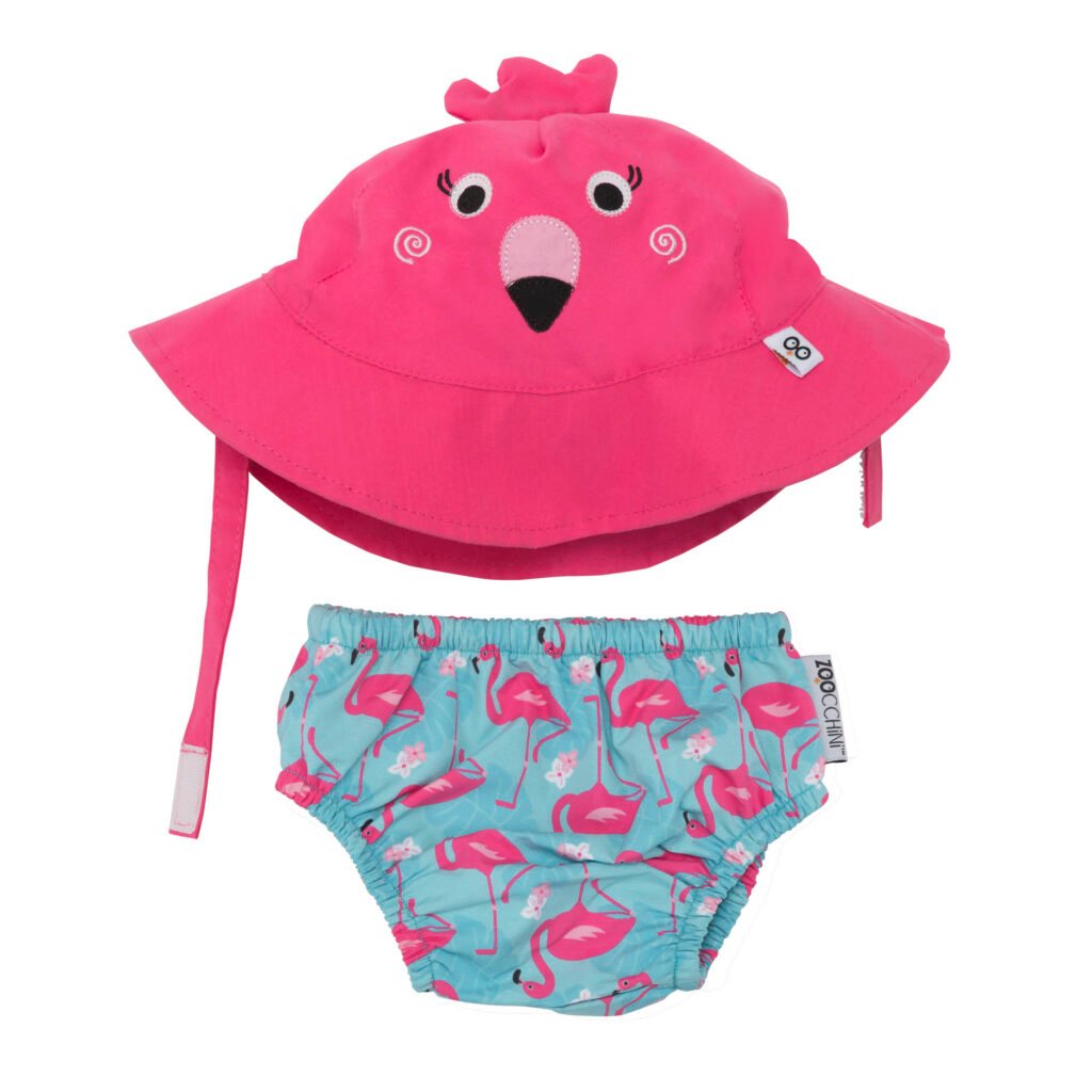 Baby Swim Diaper & Sun Hat Set - Franny the Flamingo