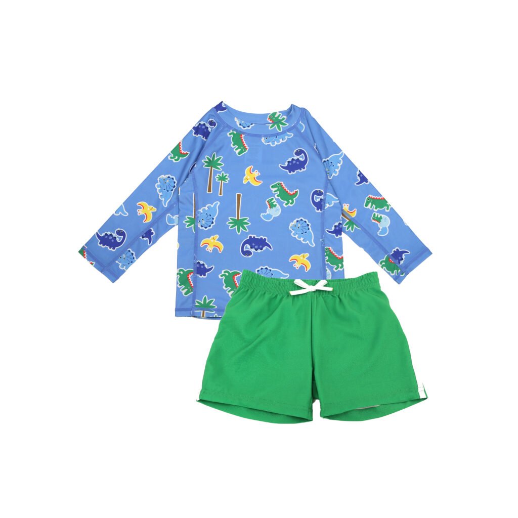 Rashguard Swim Top & Swim Short Sets - Devin the Dino & Friends