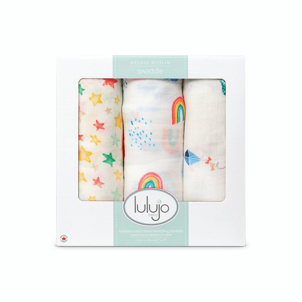 3-Pack Bamboo Muslin Swaddle Blankets – High in the Sky