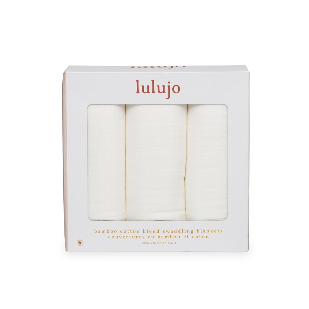 3-Pack Bamboo Muslin Swaddle Blankets - White