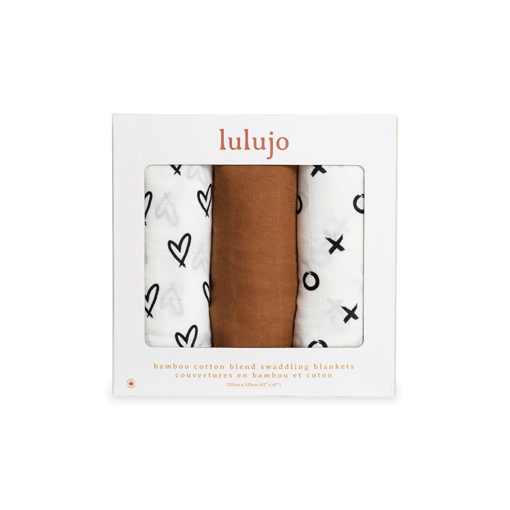3-Pack Bamboo Muslin Swaddle Blankets - All Natural