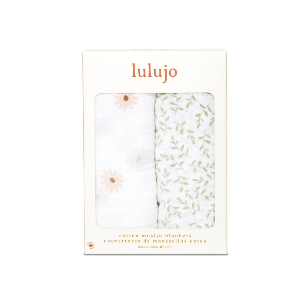2-pack Cotton Swaddles - Daisy & Greenery