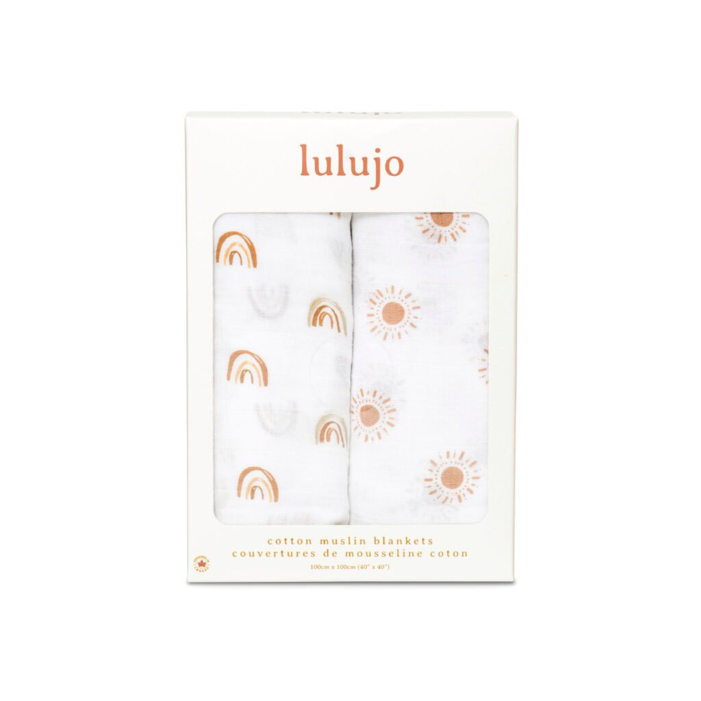 2-pack Cotton Swaddles - Rainbow & Suns