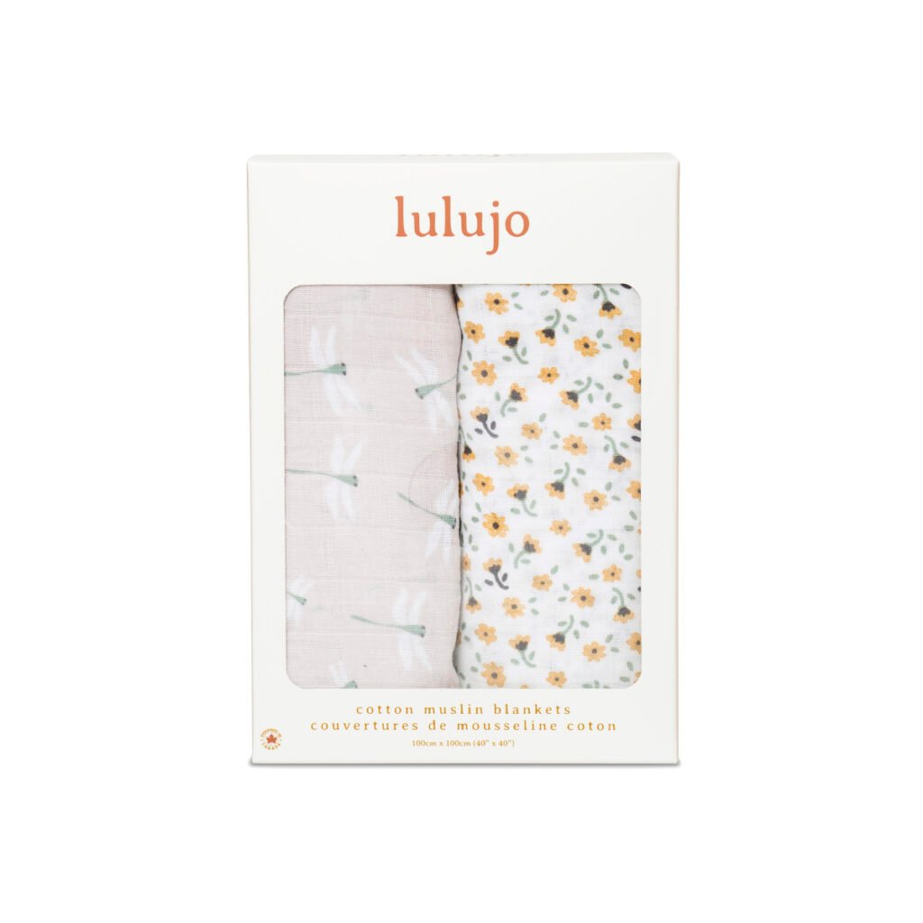 2-pack Cotton Swaddles - Vintage Floral & Dragonfly