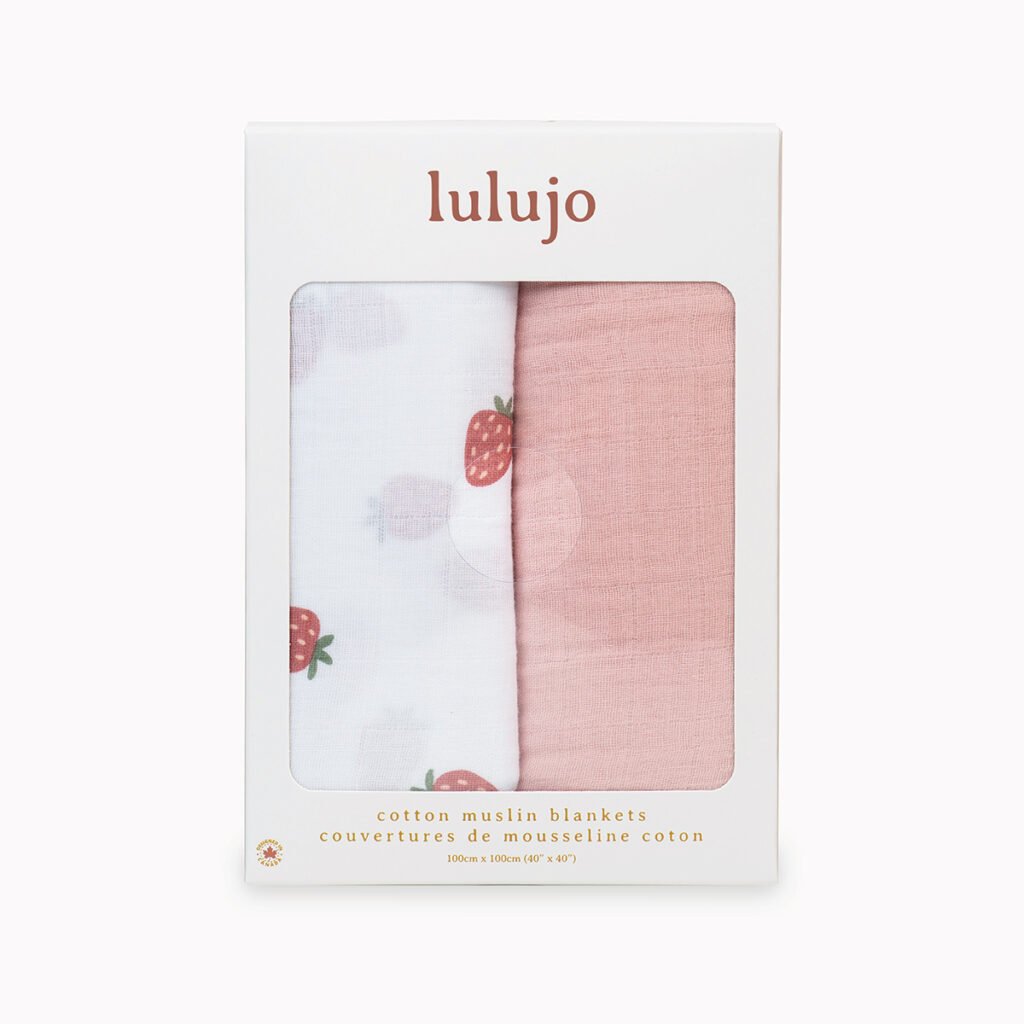 2-pack Cotton Swaddles - Strawberry & Ballet Slipper