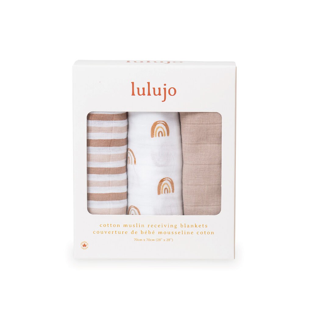 3-Pack Muslin Cloths 100% cotton (70cm x 70cm) - Rainbow