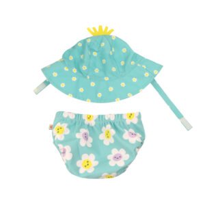Baby Swim Diaper & Sun Hat Set - Daisy