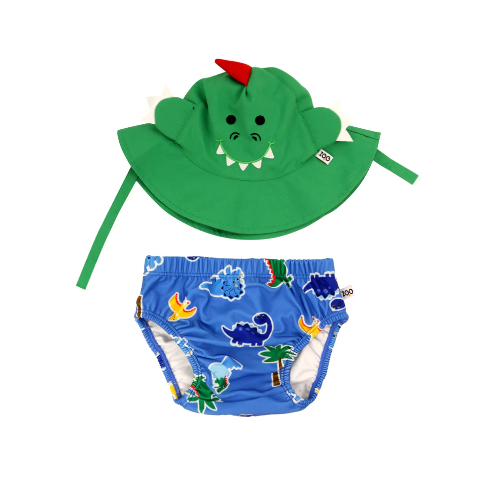 Baby Swim Diaper & Sun Hat Set – S (3M-6M) – Devin the Dino & Friends