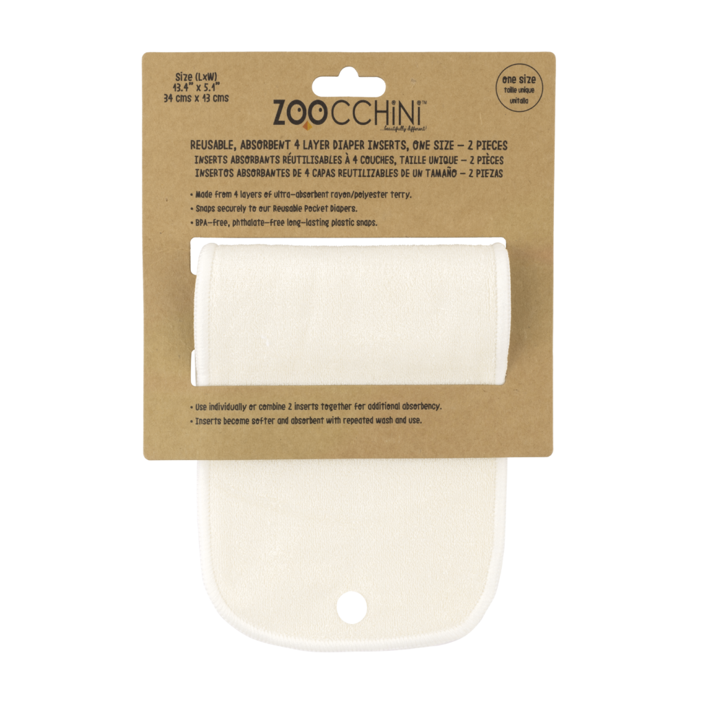 Reusable Cloth Diaper Inserts - 2 Pack - natural
