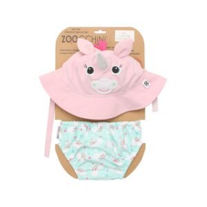 Baby Swim Diaper & Sun Hat Set - Allie the Unicorn