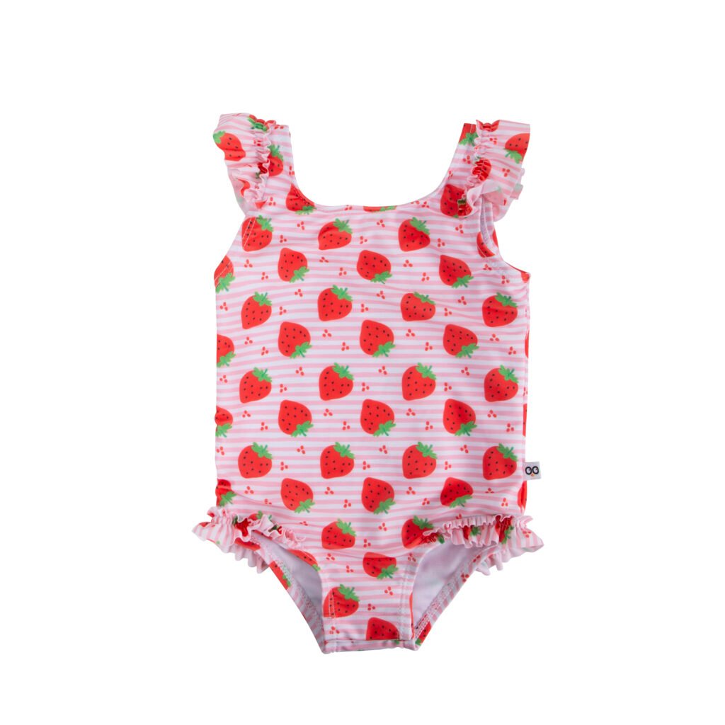 Ruffled Swimsuit - Strawberry
