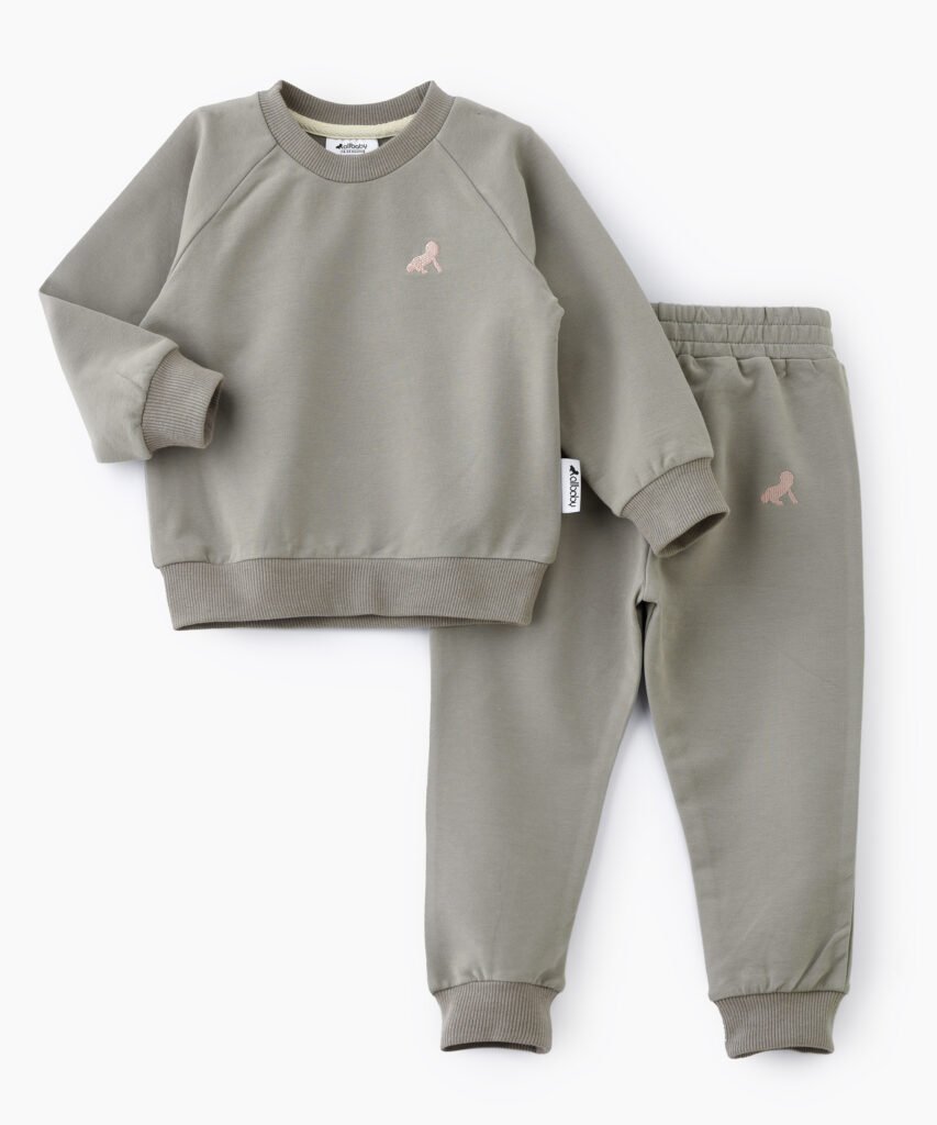 AllBaby - Sage Green Jogger-Shirt & Pant Set