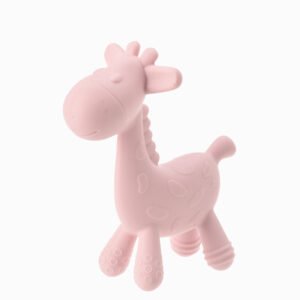 Giraffe Silicone Teething Pendant Toy, Pink