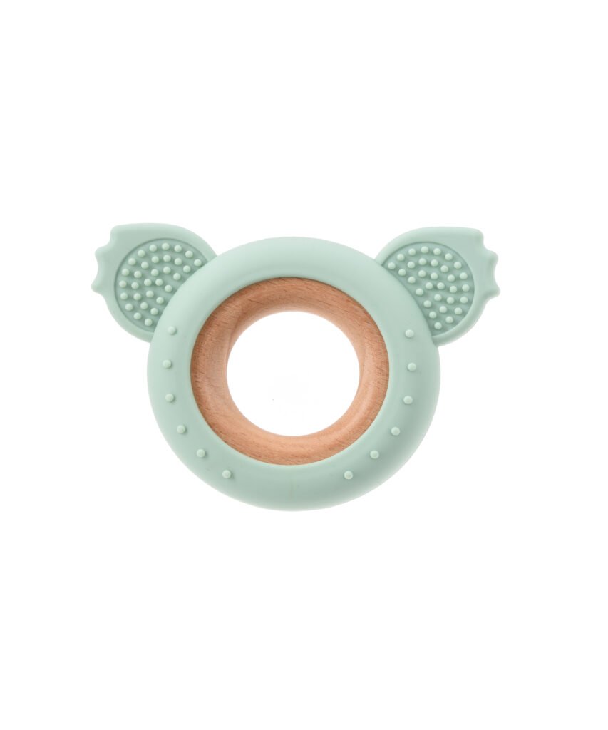AllBaby Green Bear Silicone Teething Ring