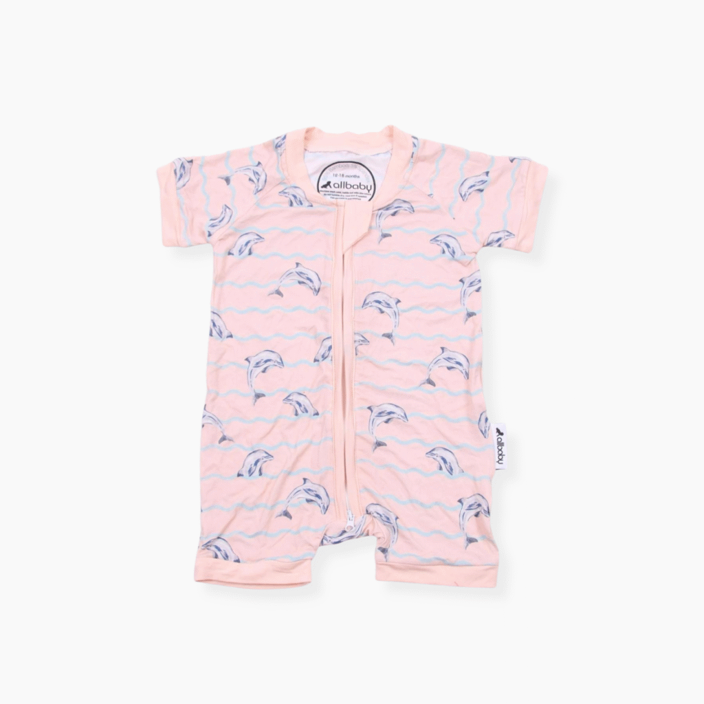 AllBAby-pink dolphins bamboo shorty