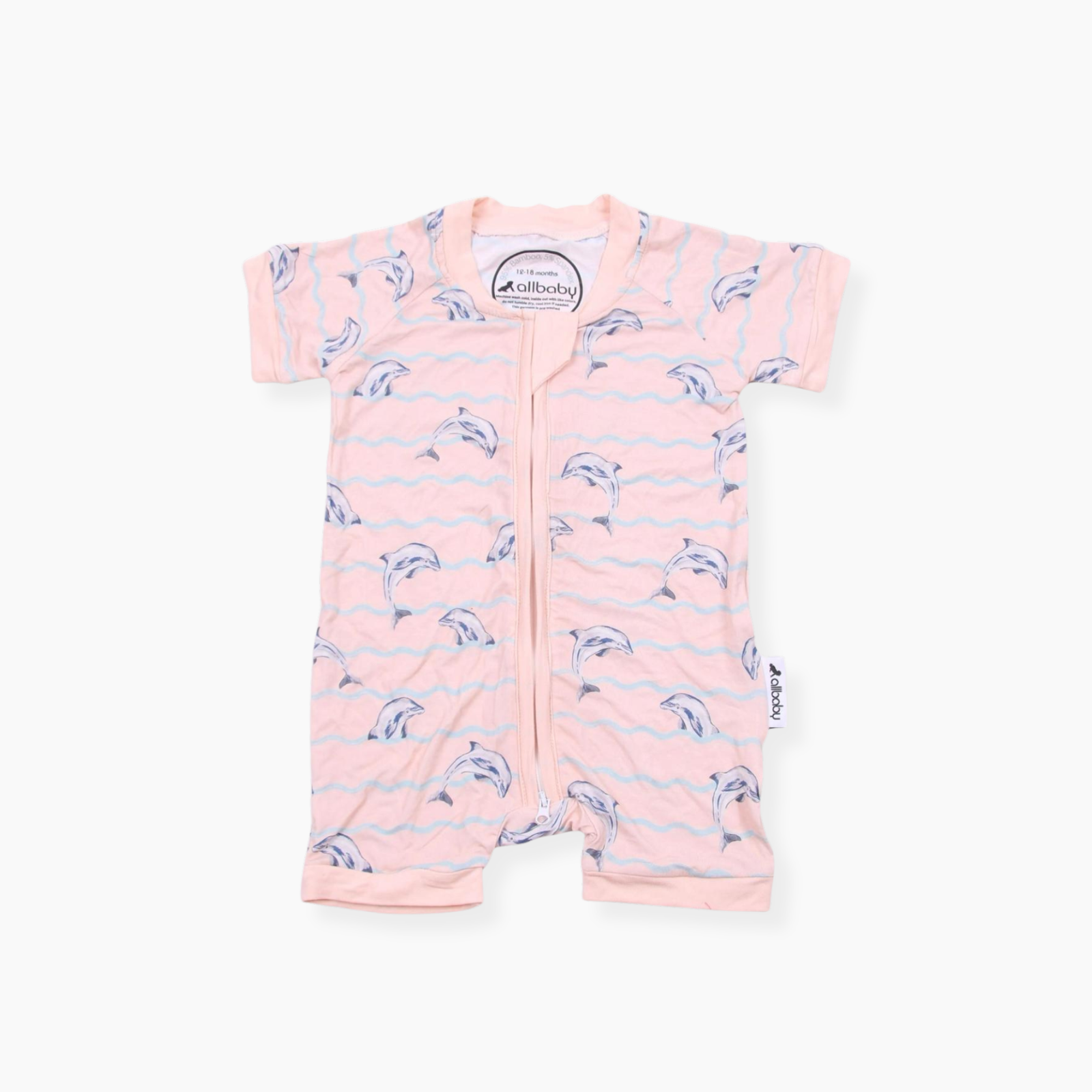 AllBAby-pink dolphins bamboo shorty