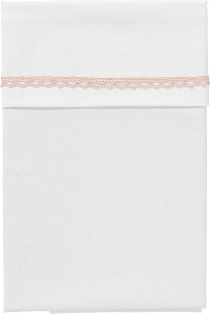 Cottonbaby Crib Sheet Embroidery Lace Pink 120 x 150 cm