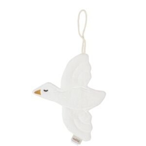 PACIFIER HOLDER/DECORATION BIRD ECRU