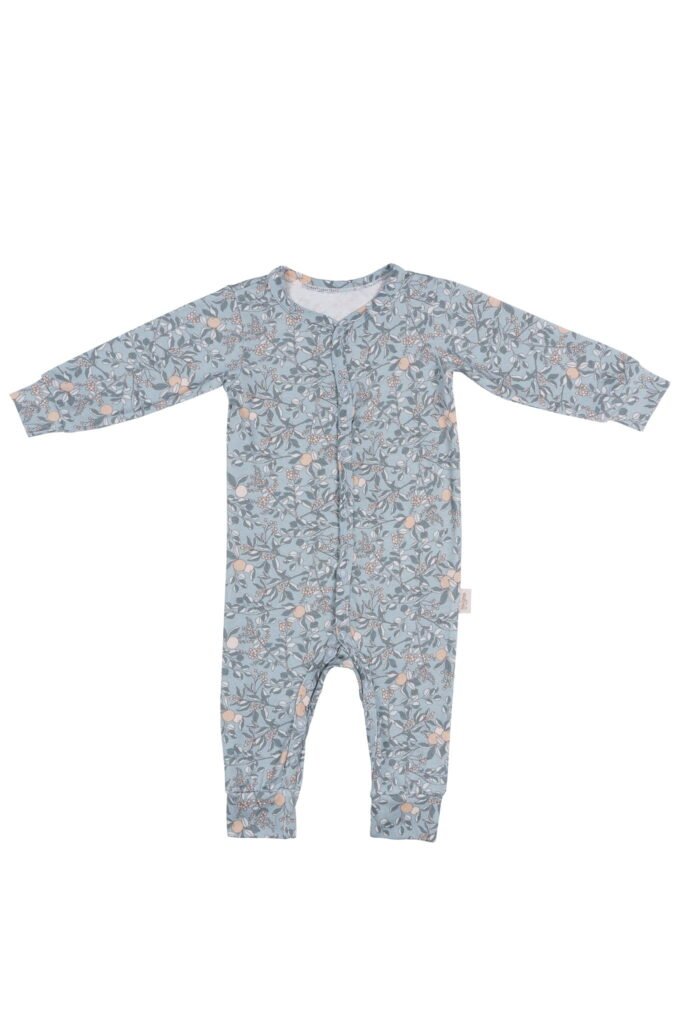 malomi body long sleeve  rampers organic apricot petrol 6-8