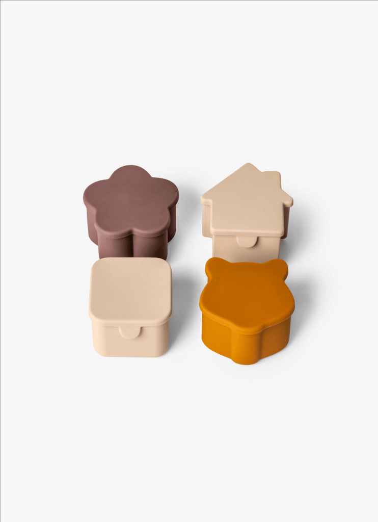 Citron Silicone Lunchbox Organizers Set Of 4 Beige Plum Cara
