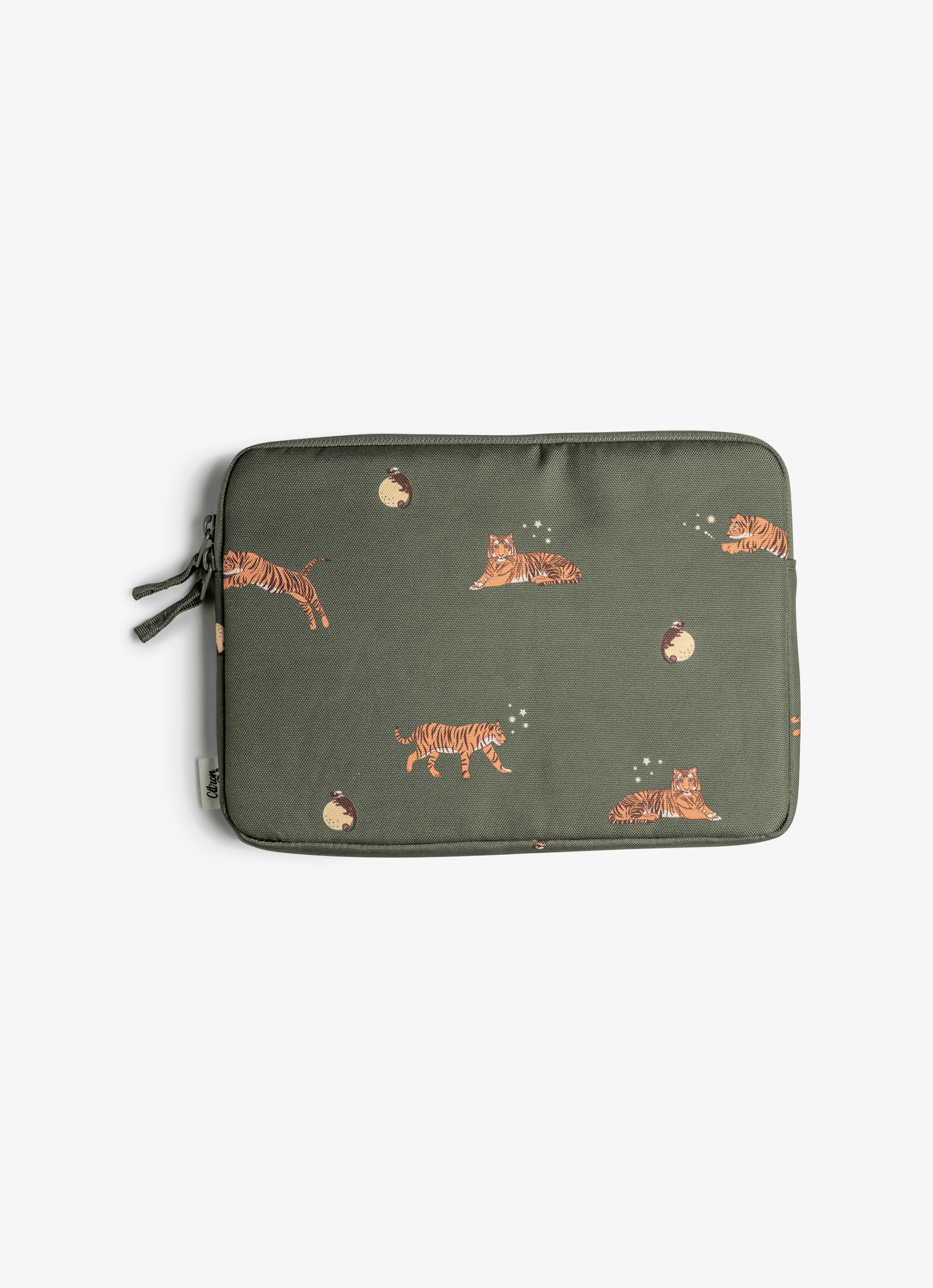 Citron Protective Ipad Sleeve With Zipper Tiger