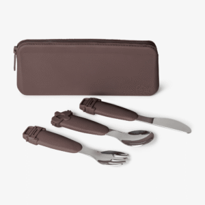 Citron Silicone Cutlery Set With Pouch Plum