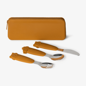 Citron Silicone Cutlery Set With Pouch Caramel