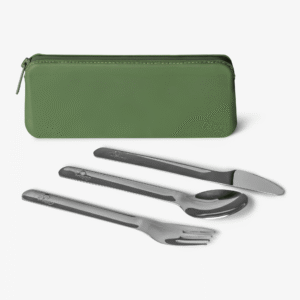 Citron Stainless Steel Cutlery With Pouch Green