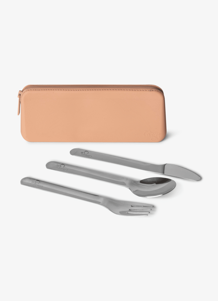 Citron Stainless Steel Cutlery With Pouch Blush Pink