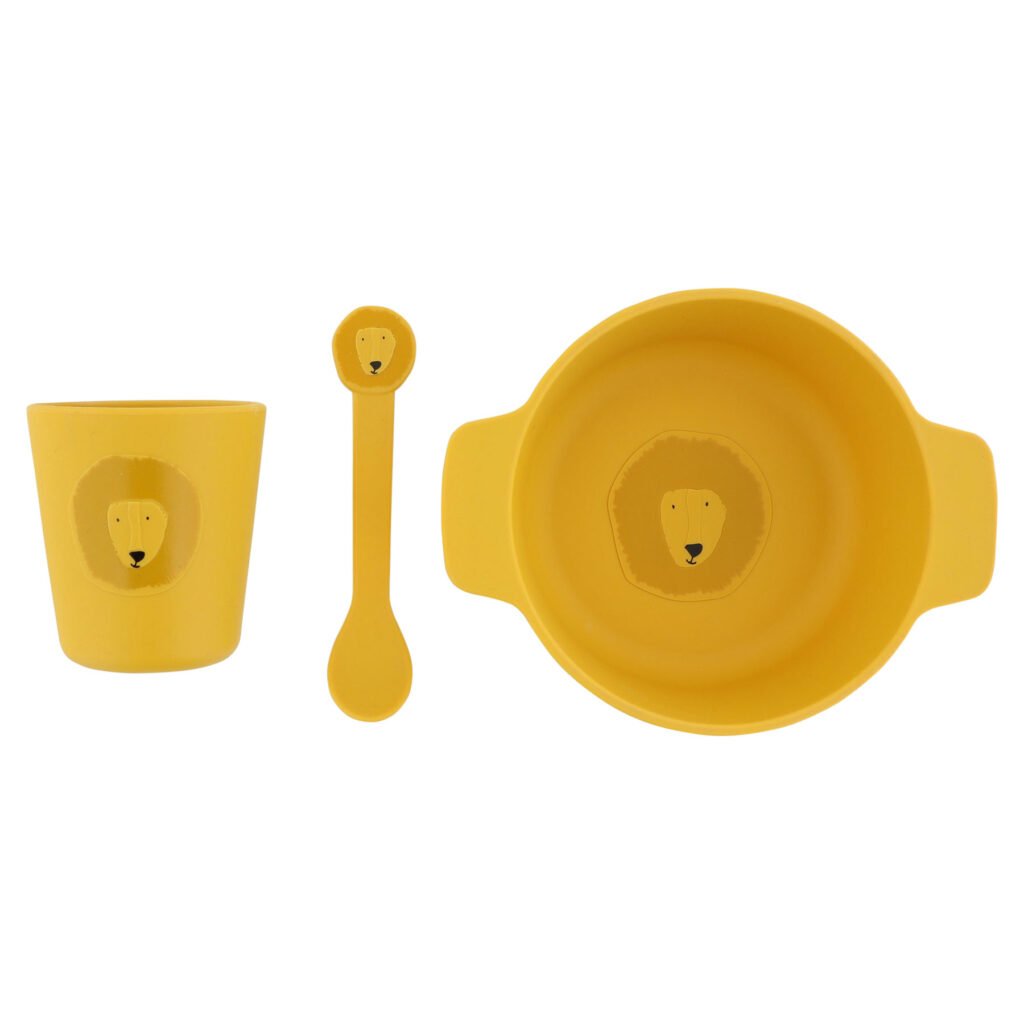 Silicone First Meal Set (bowl, spoon & cup) - Mr. Lion