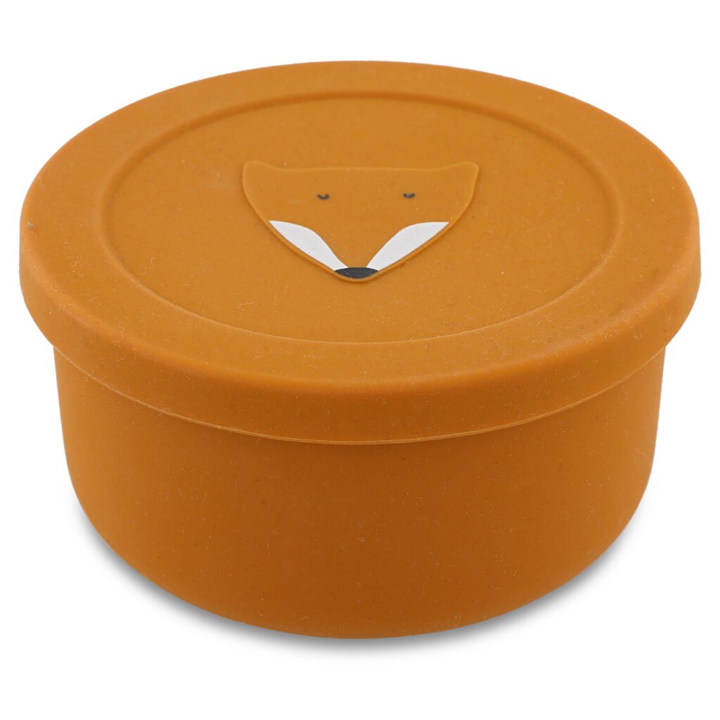 Silicone Snack Pot with Lid - Mr. Fox