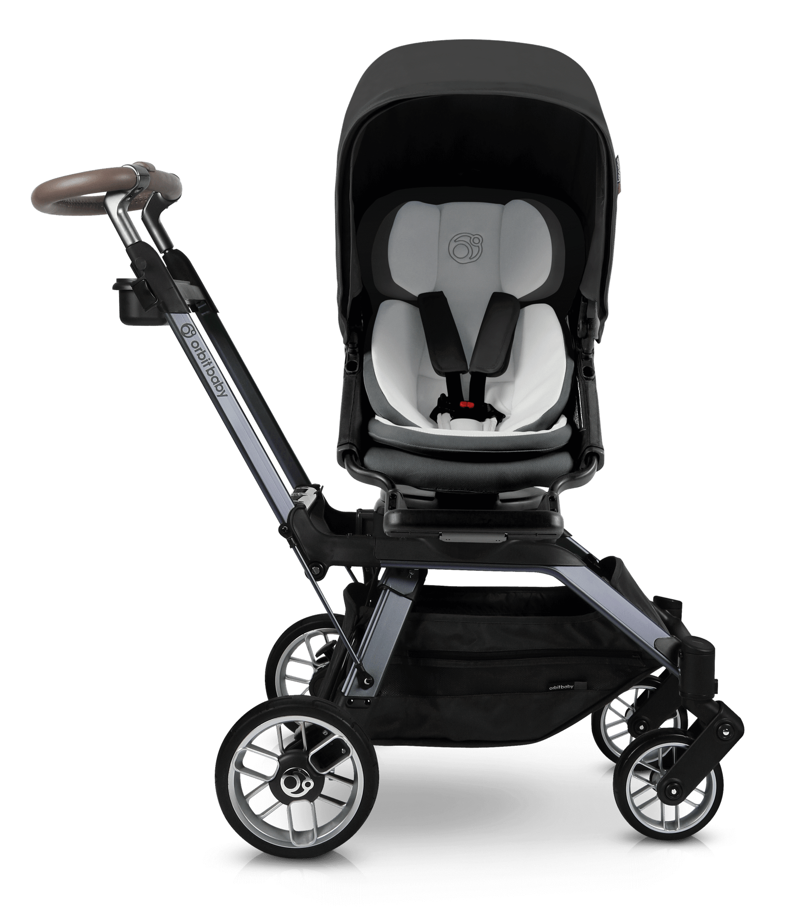 OB-Silver frame + Black Seat Stroller